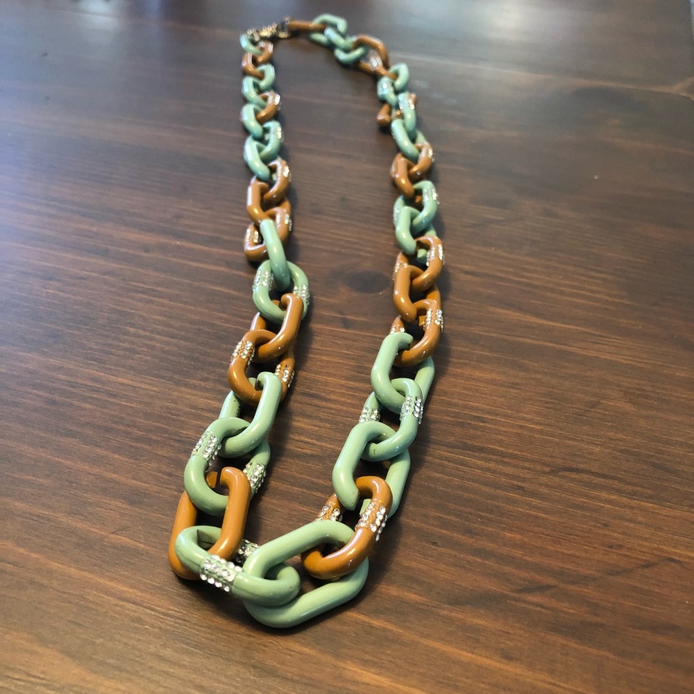 J. Crew Chain Link Rhinestone Statement Necklace - Picture 4 of 6